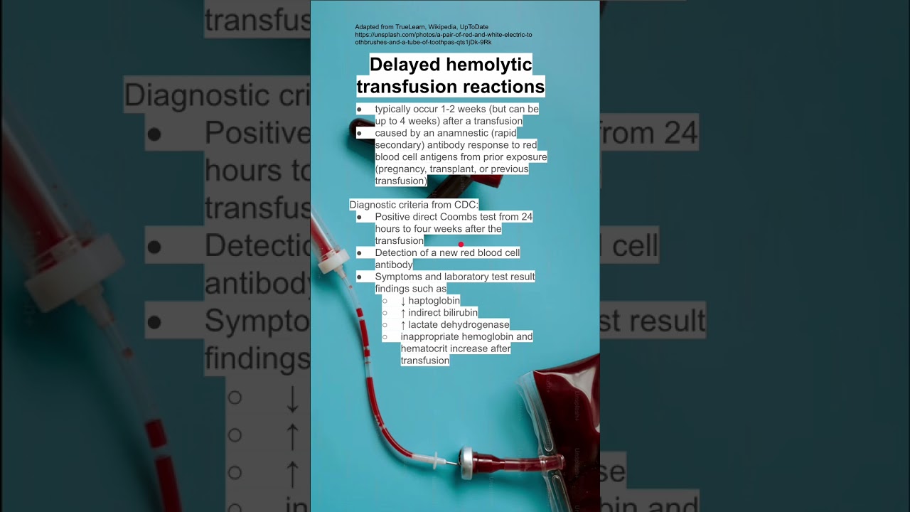 Delayed hemolytic transfusion reactions