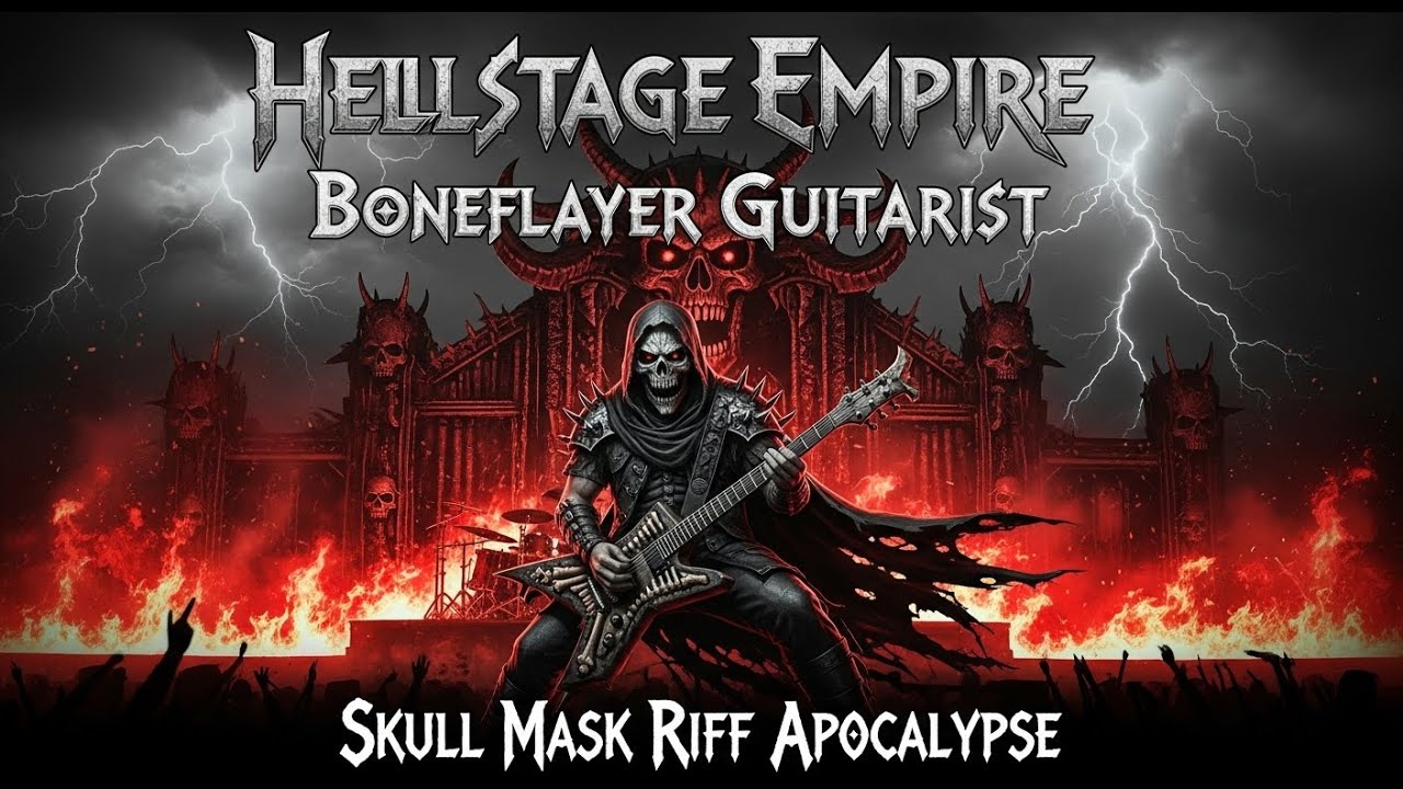 ⚡ Best Music HELLSTAGE EMPIRE 🔥 Boneflayer Guitarist 🎸 Skull Mask Riff Apocalypse