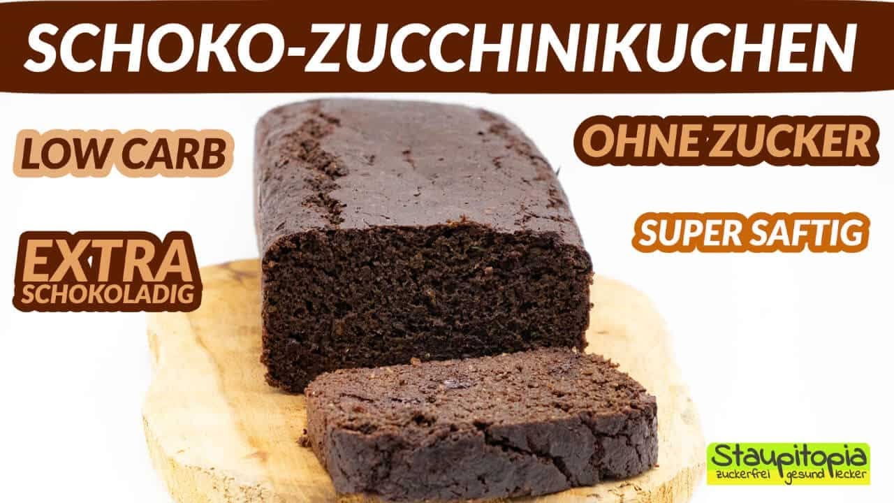 Super saftiger Schoko Zucchinikuchen ohne Zucker und ohne Mehl I Low Carb Kuchen Rezept