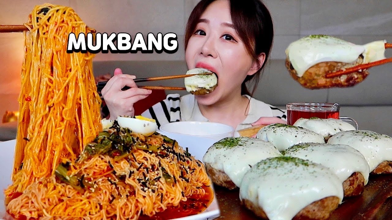 망원 떡갈비의 맛을 잊을 수 없었습니다..🤤🤤모짜렐라 치즈 듬뿍 올린 떡갈비, 배홍동 비빔면 먹방!! Tteok galbi, Spicy noodles MUKBANGㅣASMR