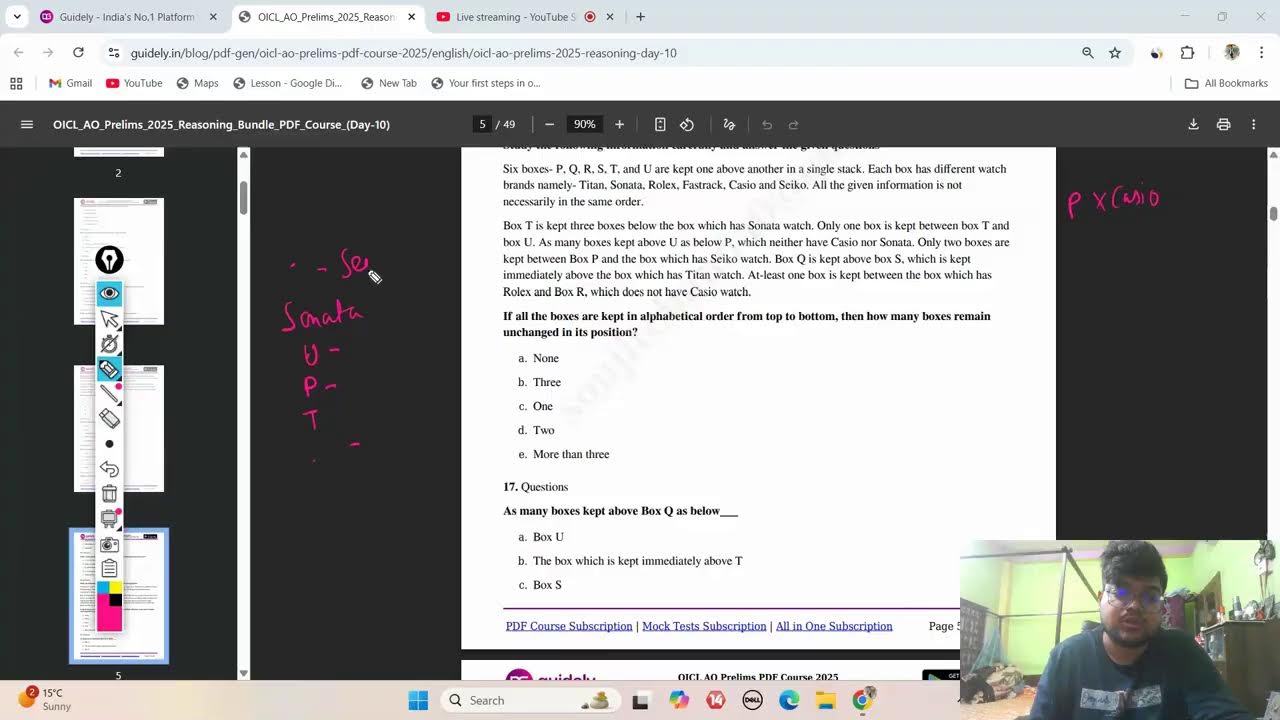 Guidely Practice PDF for OICL AO #bankingexams #bankexam #reasoning #reasoningtricks #ibps #sbi