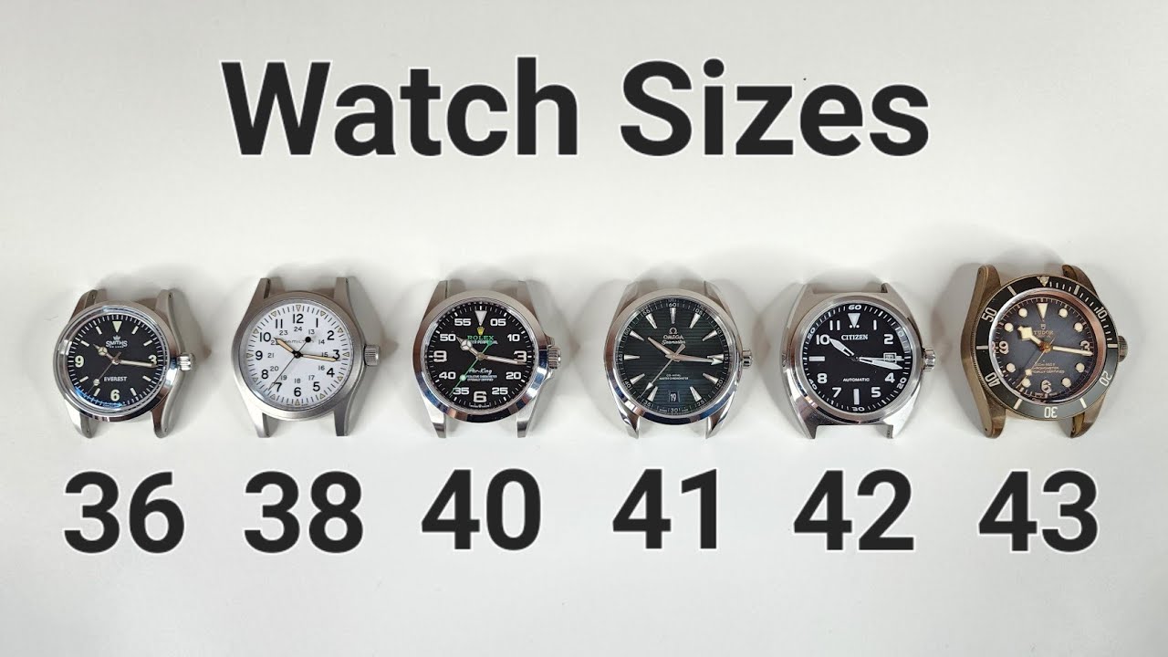 Watch Size Comparison - Different Watch Sizes Side by Side