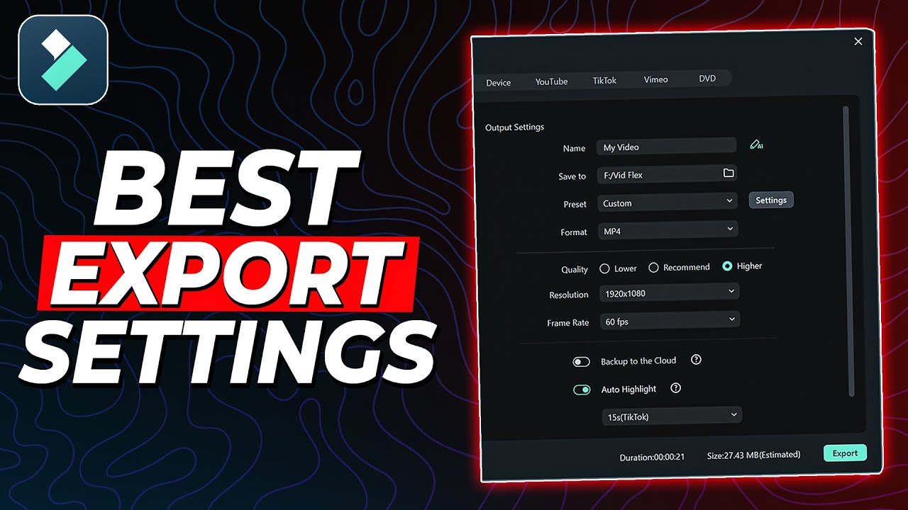 Best Export Settings in Filmora for YouTube, Instagram and TikTok