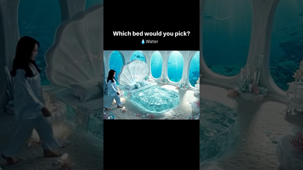 AI ASMR which bed would you sleep in? 💧🏝️🌳🛌 #aiasmr #asmr
