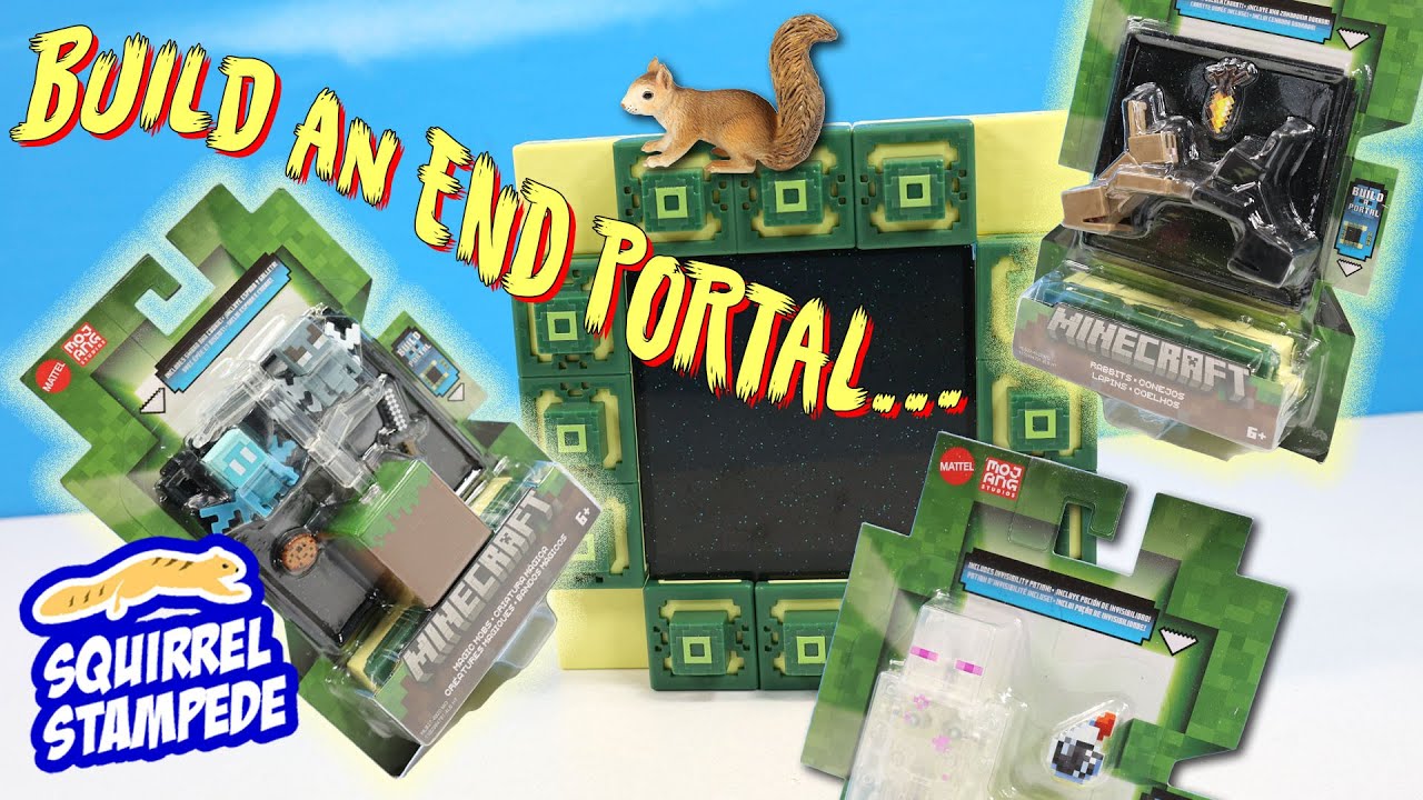 Minecraft Build-A-Portal Rabbits Allay & Vexes and Teleporting Enderman Mattel Action Figures