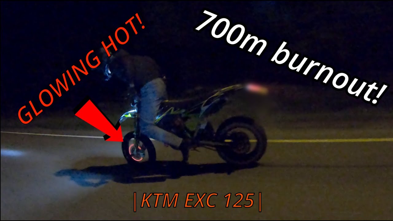 700m Rolling Burnout! || KTM EXC 125