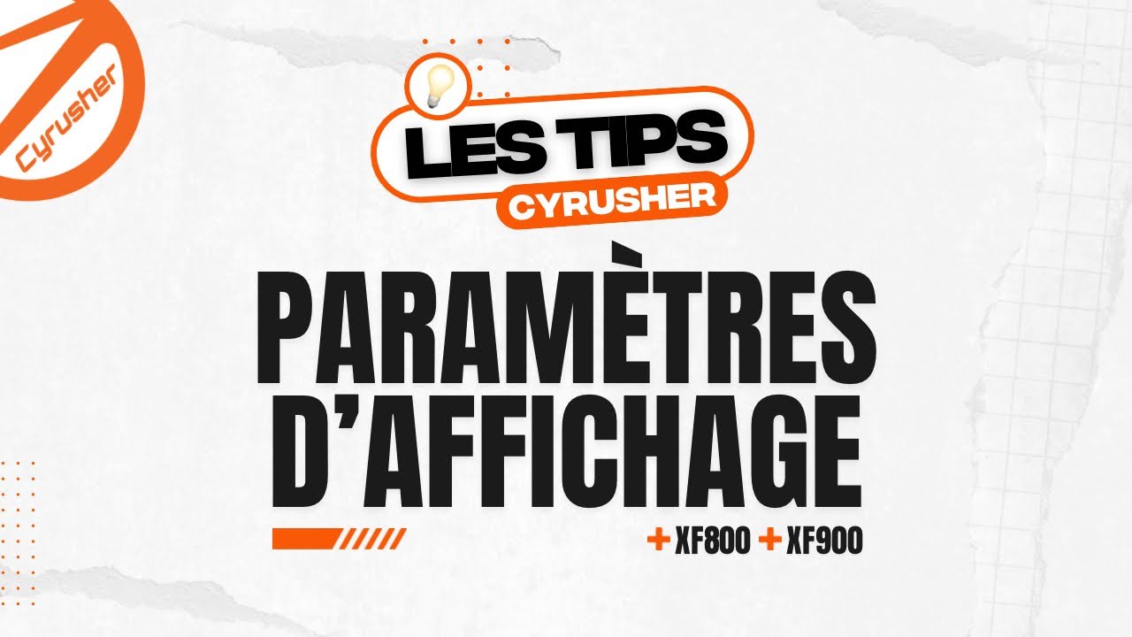 💡TIPS : Paramètres d'affichage vélo XF800 et XF900