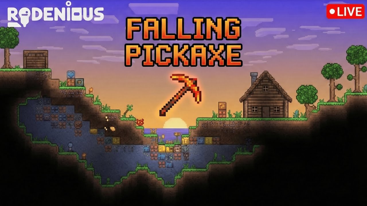 🔴 DAY 1 | Terraria Falling Pickaxe - Chat Controls 
