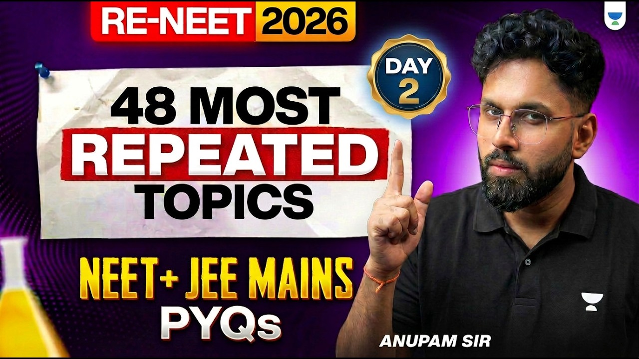 RE-NEET 2026 Physics: 48 Most Repeated PYQ Topics Day 2 | NEET + JEE Mains Analysis | Anupam Sir
