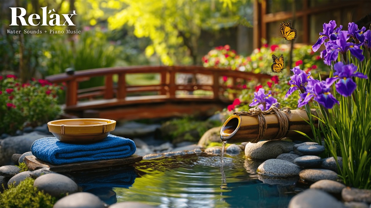 Peaceful Piano with Flowing Water Sounds 🌿 Relieve Stress, Anxiety & Depression | Calm Mind & Body