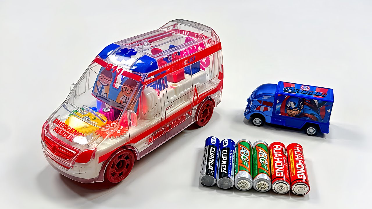 Unboxing caterpillar RC car,remote control RC city bus,EV 3D Ambulance,EV Octopus Car