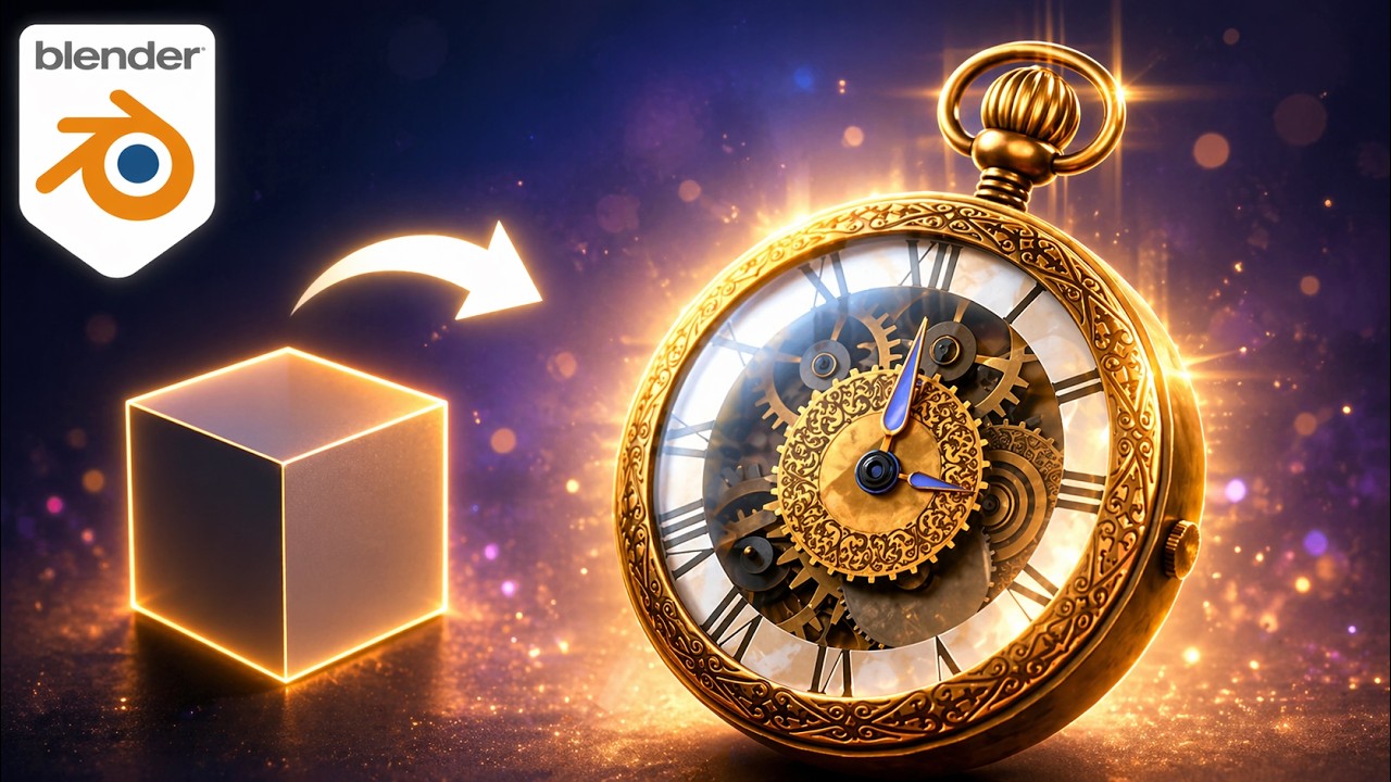 Stylized Pocket Watch Modeling in Blender | Vintage Clock 3D Tutorial