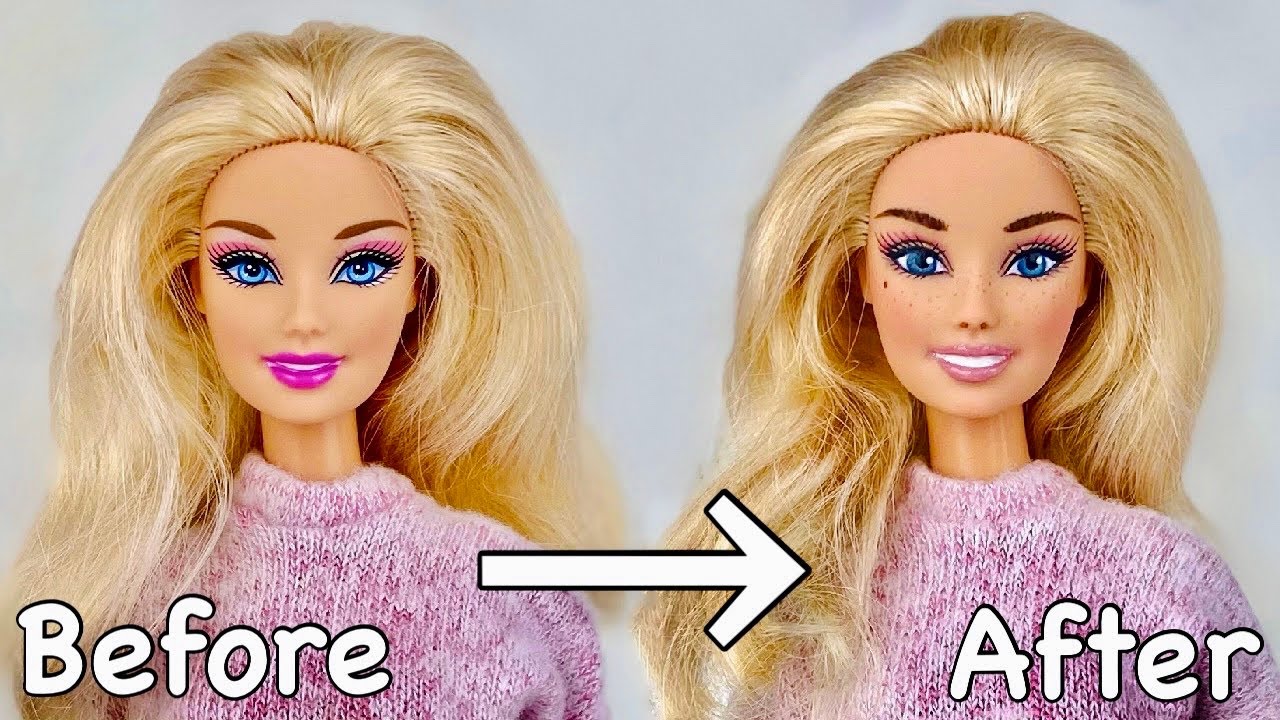 EASY Realistic BARBIE Doll Face Repaint! Transform a Dolls Face Without Starting From Scratch!