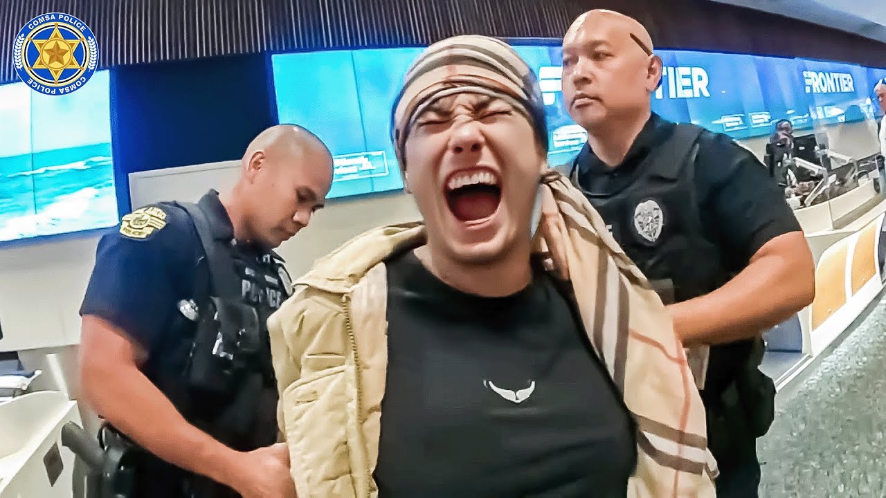 Woman&rsquo;s Wild Airport Meltdown After Missing Frontier | Karens Getting Arrested By Police