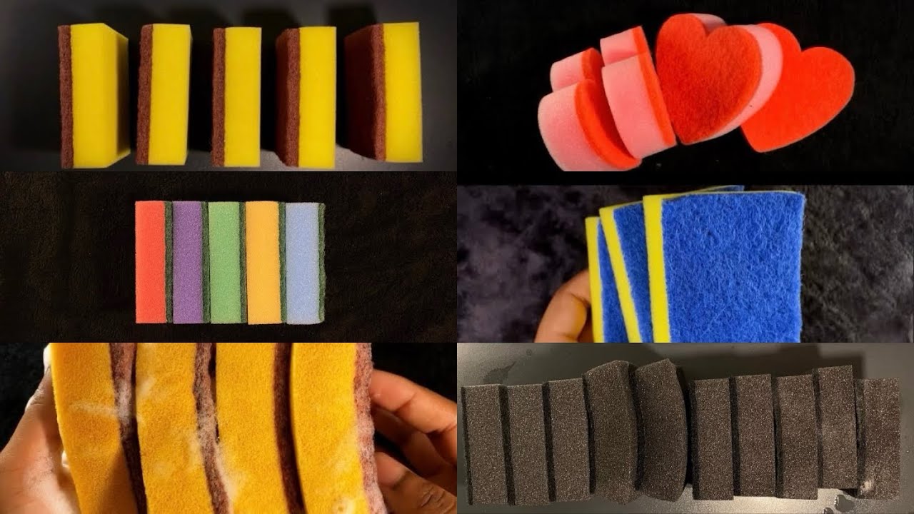 COMPILATION BULK RIPPING 🧽🌈 // KITCHEN SPONGE SCOUR OFF AND SOFT SIDE RIPPING 🫧🦔