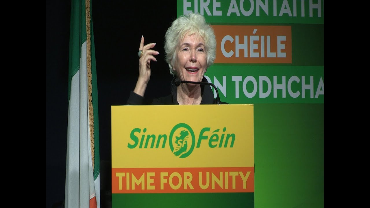 Fionnula Flanagan world famous Irish actress helps launch Sinn Féin election campaign