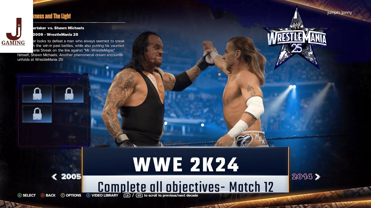 WWE 2K24 Showcase match 12 выполнить все цели Гробовщик против Шона Майклза Wrestlemania 25