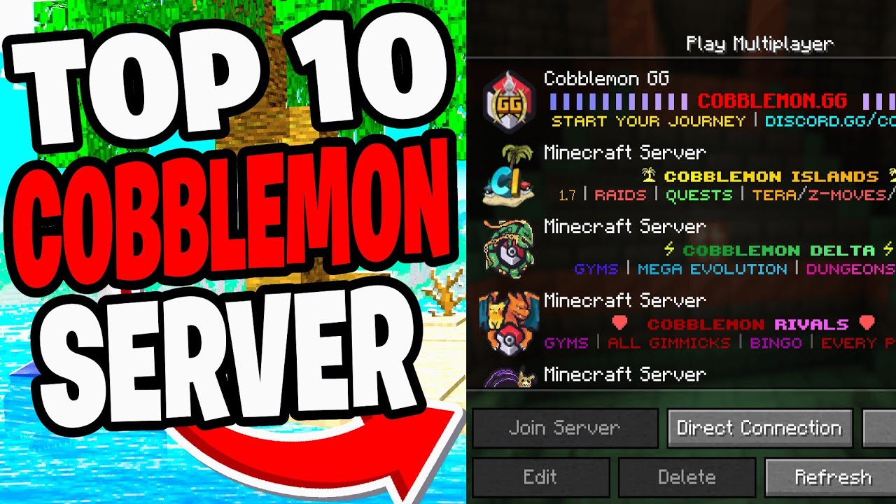 Топ-10 серверов COBBLEMON для Minecraft! - IP-адреса серверов
