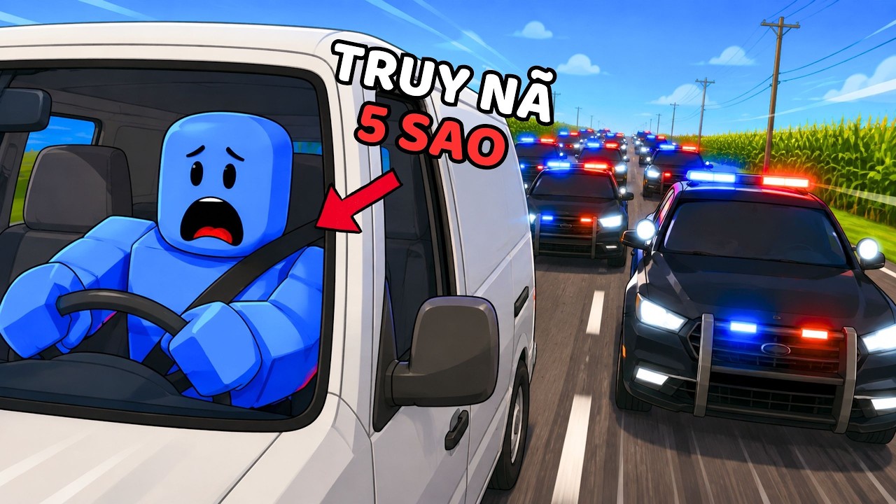 T&ocirc;i Bị Truy N&atilde; 5 Sao V&agrave; Cố Gắng Vượt Bi&ecirc;n Trong Roblox | RUNAWAYS