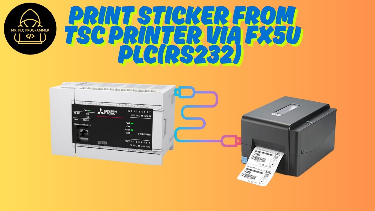 Print sticker from TSC printer via FX5u PLC (RS232)