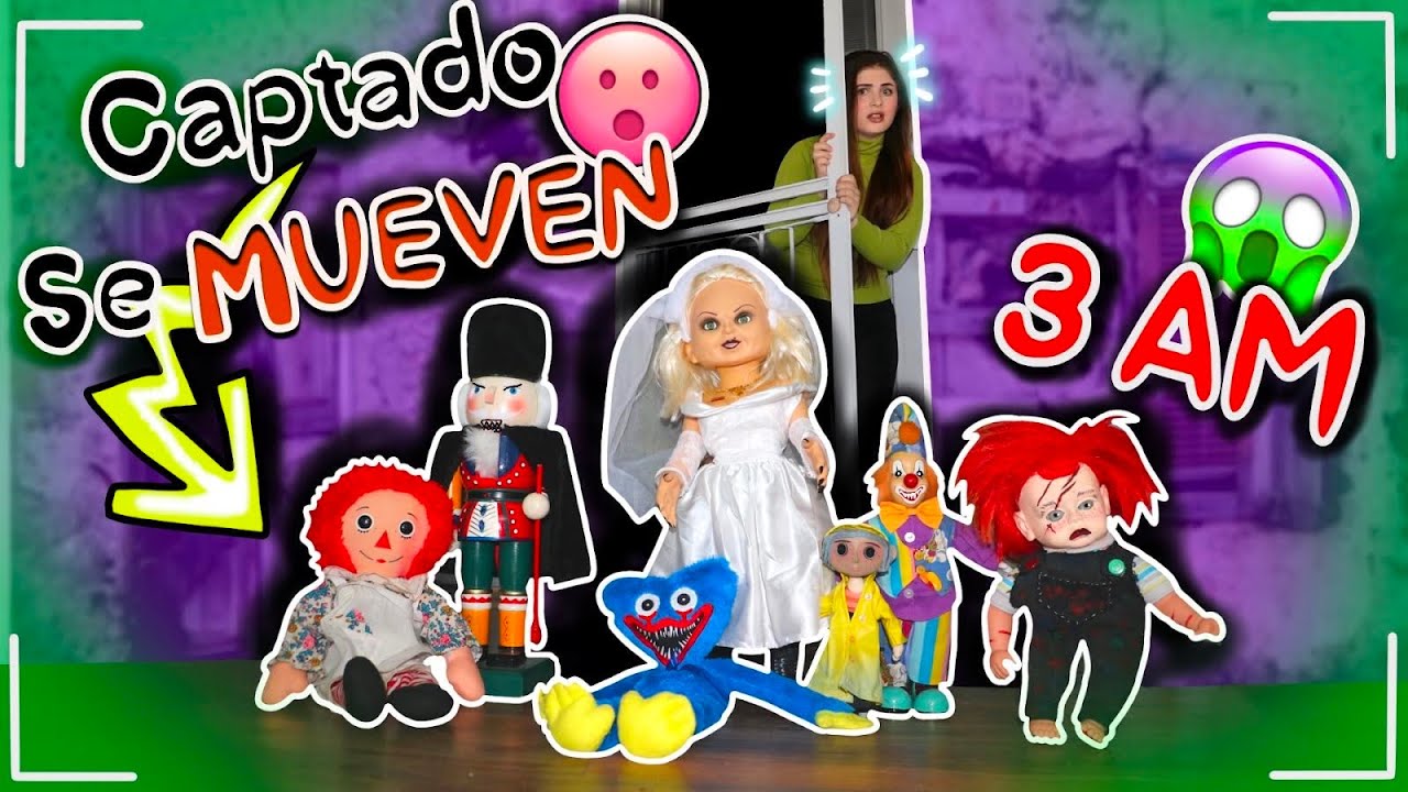 GRABÉ A MIS MUÑECOS MALDIT0S TODA LA NOCHE 😈😱 *Chucky se movió* 😰😭