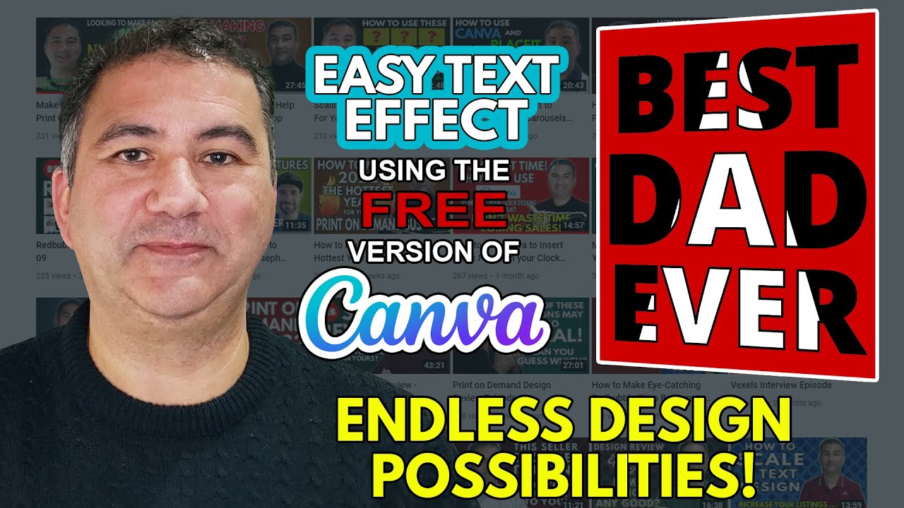 Text Effects For T-Shirt Designs | Free Version of Canva Step by Step Tutorial | Typography Design
