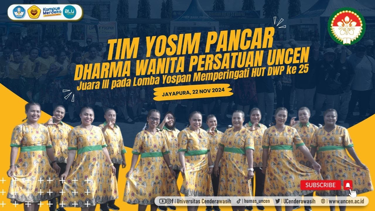 Tim Yospan Dharma Wanita Persatuan Uncen, Juara III pada Lomba Yospan Memperingati HUT DWP ke 25 Thn