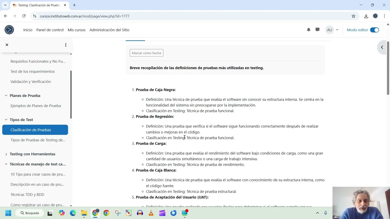 Testing de Software. Clasificacion y Tipos de Pruebas