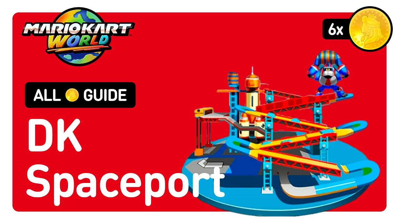 Mario Kart World - All Peach Medallion Locations in DK Spaceport - 100% Completion Guide