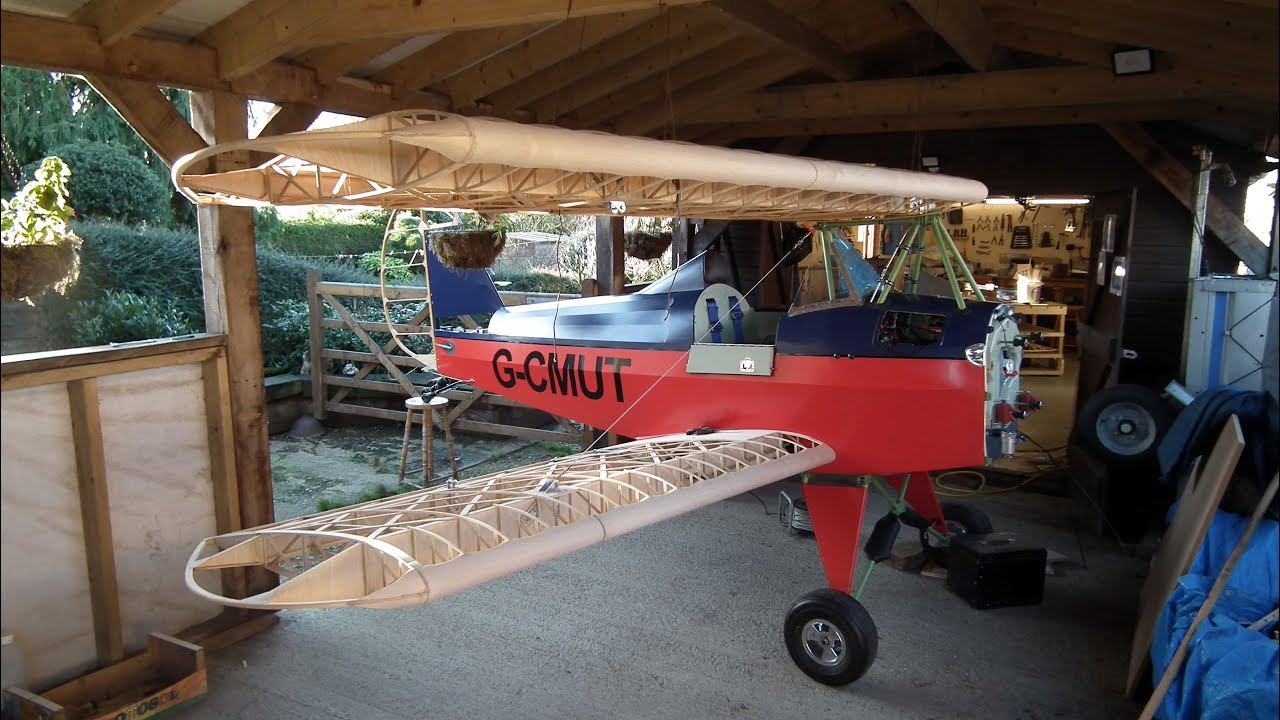 EP171 Aileron rods completed and a top wing fitted on the Fisher Youngster
