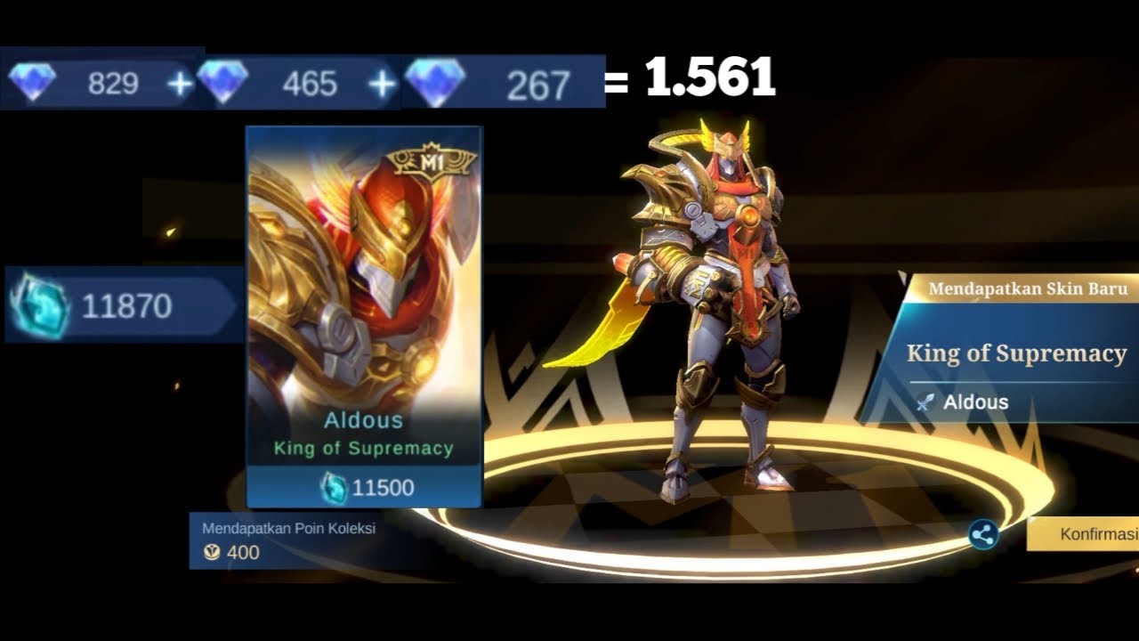 NEW SKIN ALDOUS  M1 KING OF SUPREMACY!! SKIN LANGKA DAN JARANG DI RESALE SAMA MOONTON!!