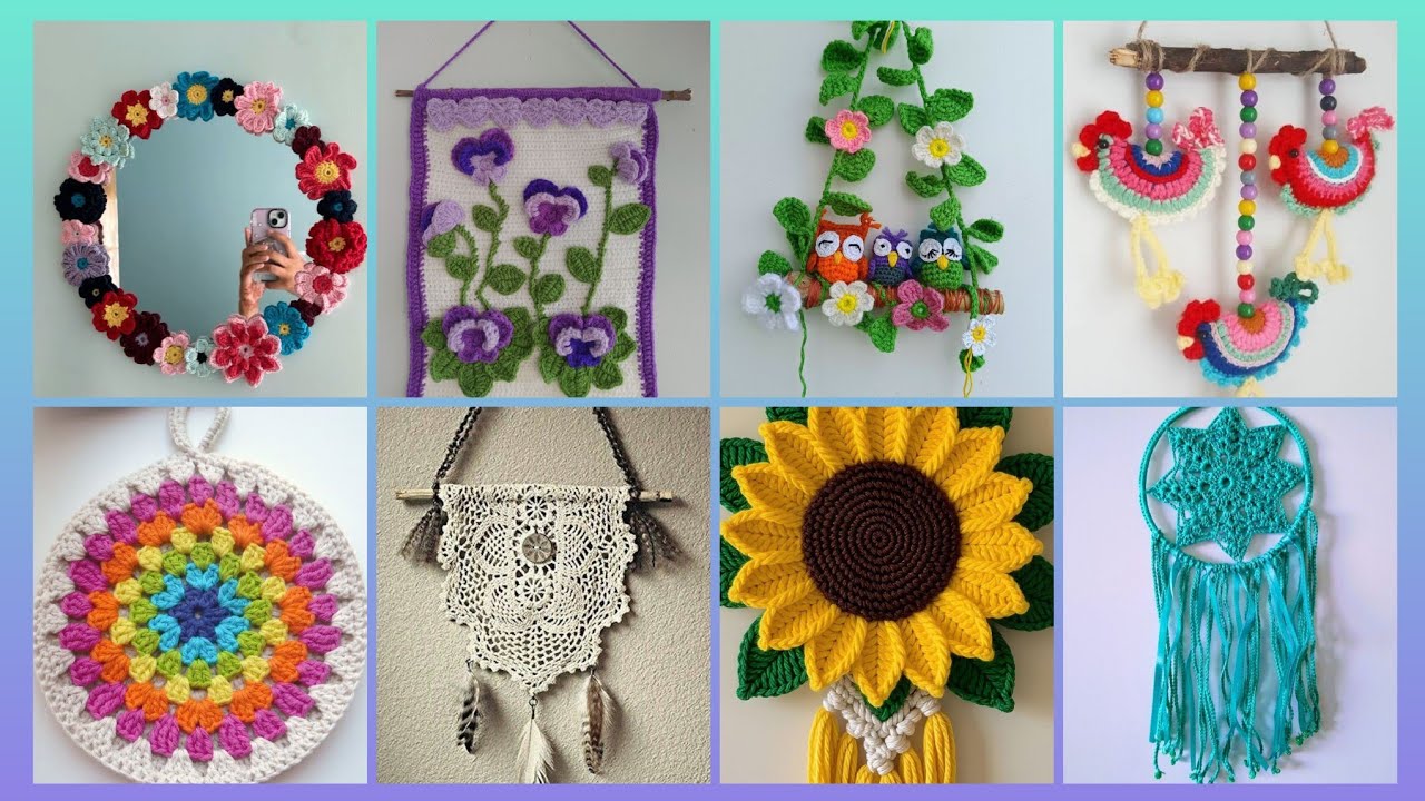Excellent unique fantastic crochet pattern of handmade wall hanging designs ideas
