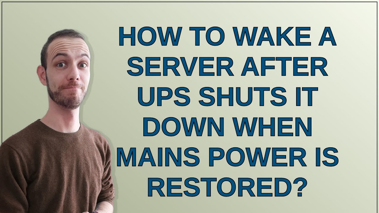 How to wake a server after UPS Shuts it down when Mains power is restored?