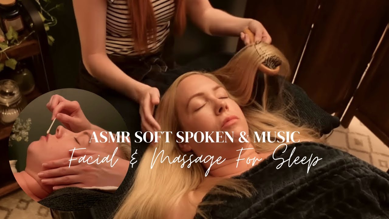 ASMR A Simplistic Facial Before Sleep! Soft Hand Techniques for Relaxation!😴 Soft Spoken/Spa Music