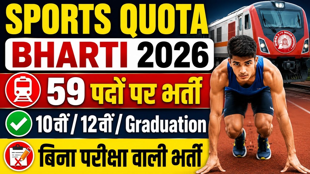 RRC Central Railway Sports Quota Bharti 2026 | 59 Vacancy | 10th/12th/Graduation