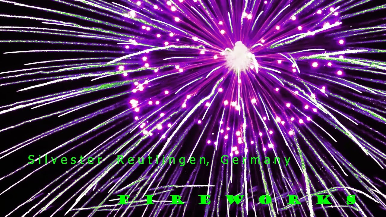 Fireworks in Reutlingen, Germany. Silvester Feuerwerk 31.12.24+01.01.25 Hyperlapse 8K.
