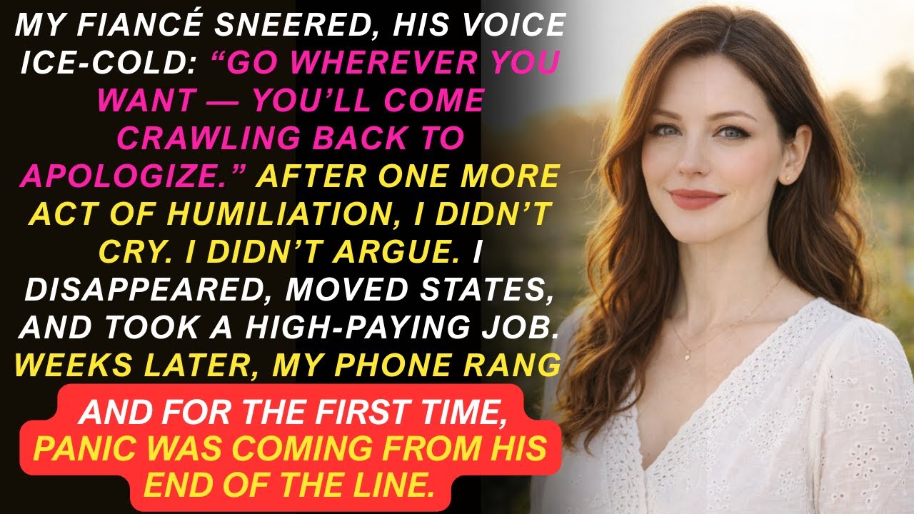 My fiancé smirked coldly: “Go anywhere you want—you’ll come crawling back to apologize.”
