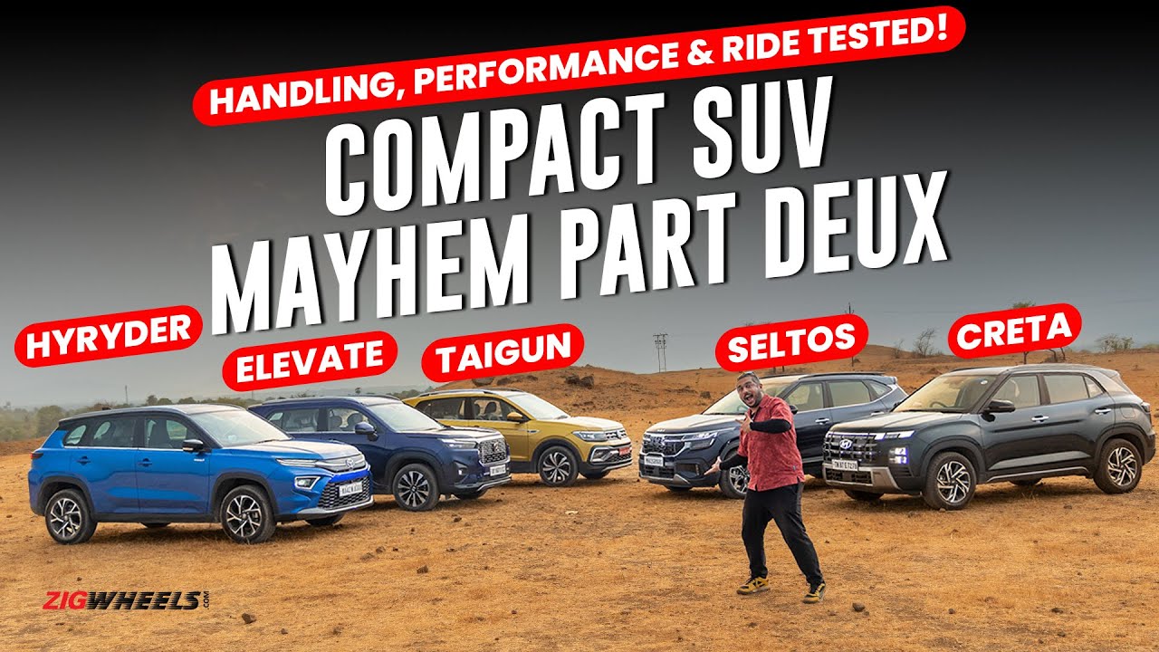 Creta vs Elevate vs Seltos vs Hyryder vs Taigun | Handling, Performance & Ride Compared | ZigWheels