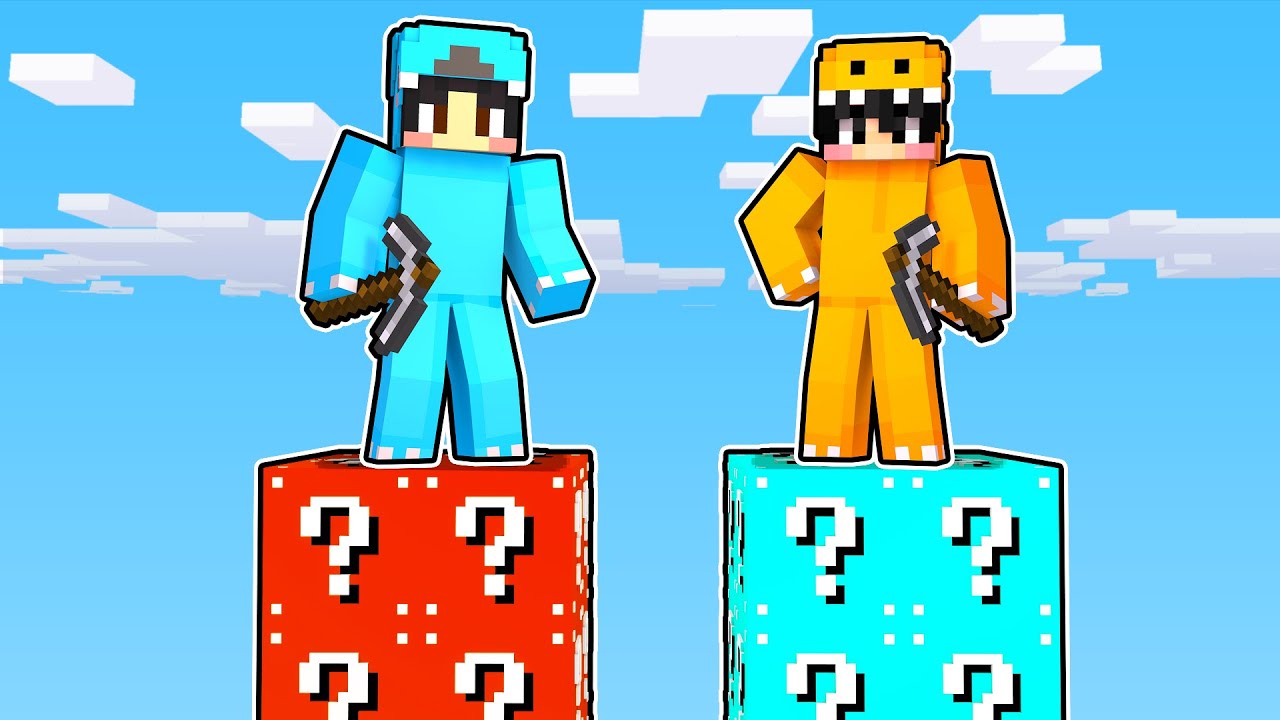 MINECRAFT LUCKY BLOCK NOOB vs PRO EXTREME HOUSE BUILD CHALLENGE!