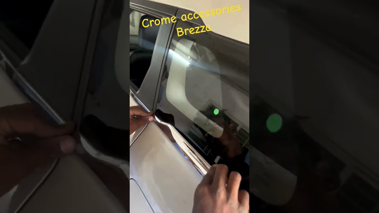New Brezza window frame kitt door visor chrome accessories fitting #brezza