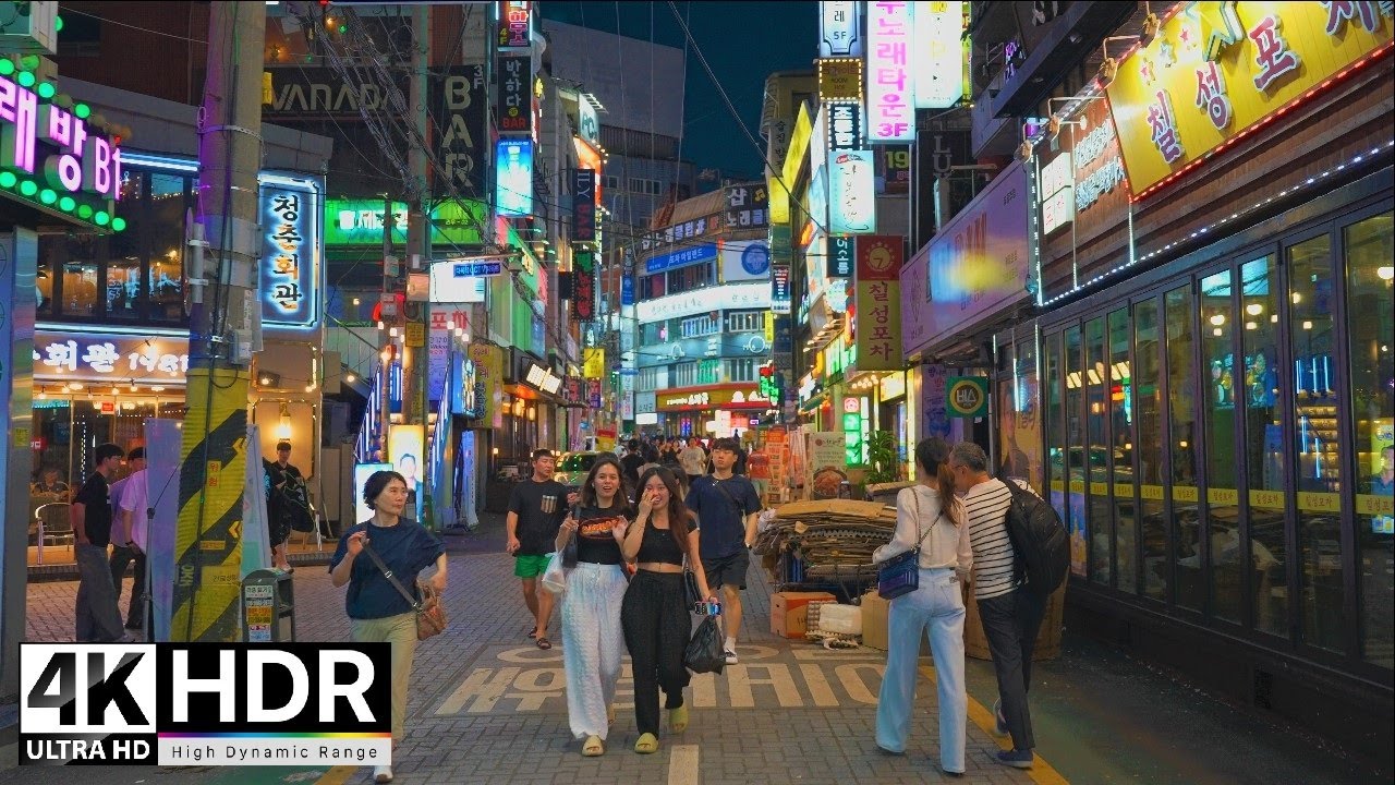 Bupyeong Culture Street Night Tour around Bupyeong Station | Incheon Korea 4K HDR