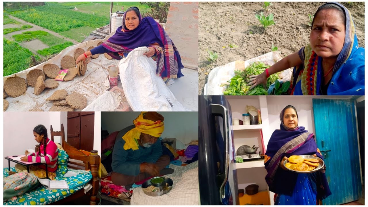 🏡शहर से बड़ी भाग दौड़ तो गांव की जिंदगी में कभी कुछ भी हो सकता तैयार रहना पड़ता है शाम में बनाए पुआ😋