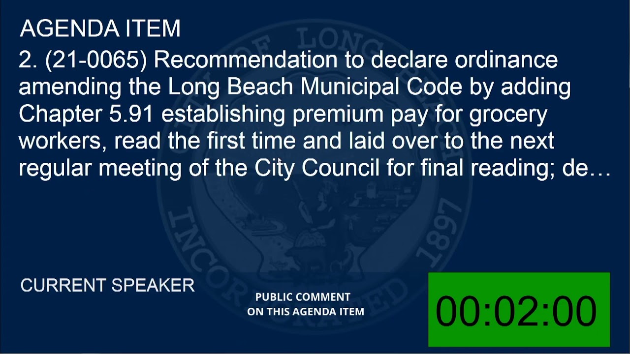 Long Beach City Council Special Meeting -  January 22, 2021