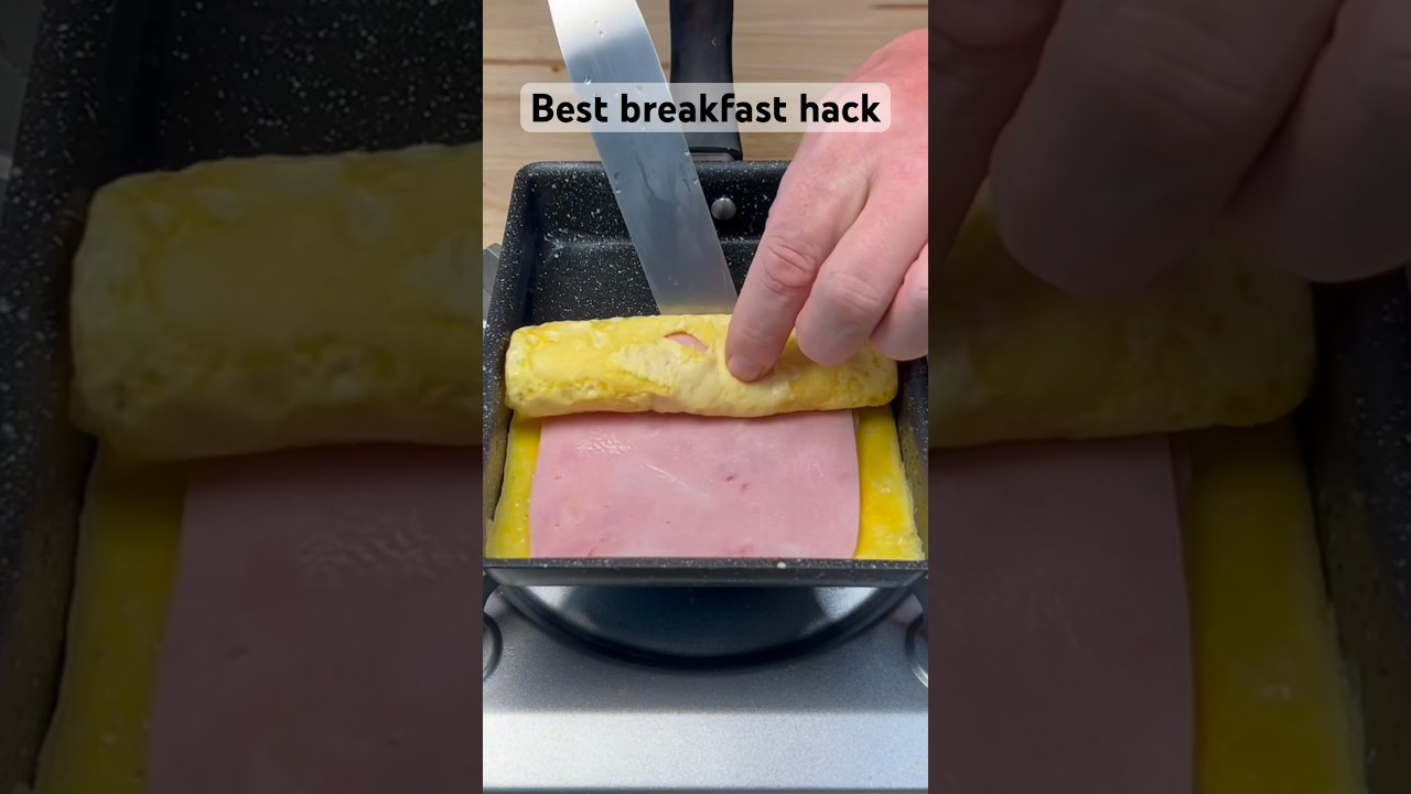 Best breakfast hack! Cheese 🧀 ham egg roll #shorts #foodie #cooking #breakfast