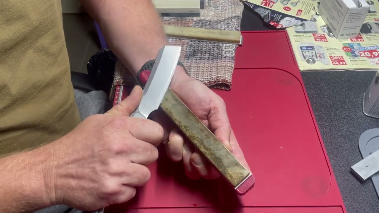 Brusenie noza Kershaw z ocele D2 na Kazak 100