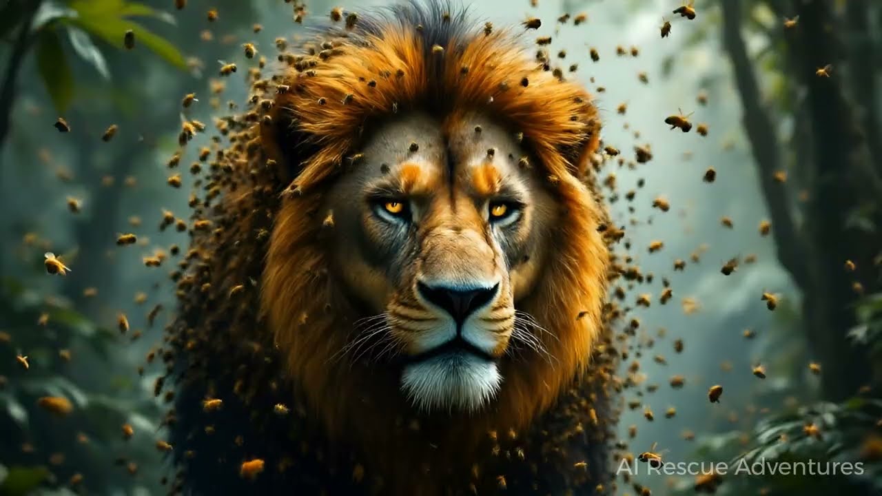 Rescue Mission: Saving a Lion Swarmed by Deadly Bees in the Jungle | Incredible Wildlife Rescue