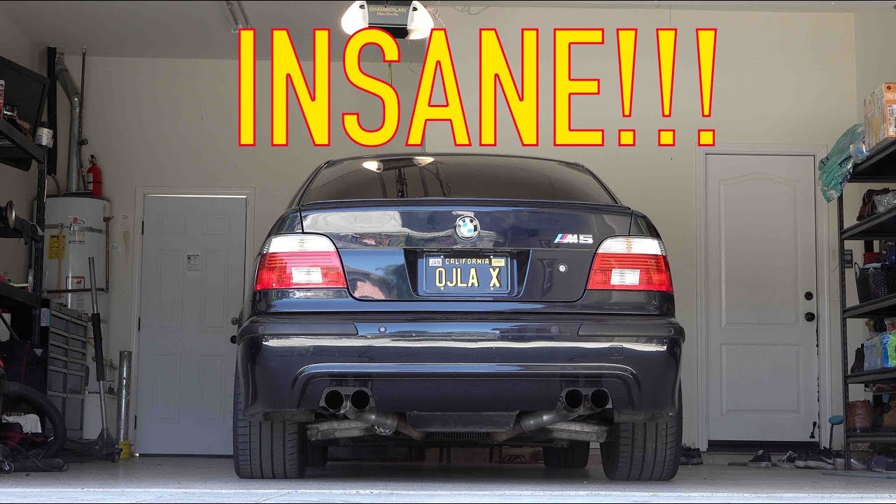 E39 M5 INSANE STRAIGHT PIPE!! (COLD START + BURNOUT)