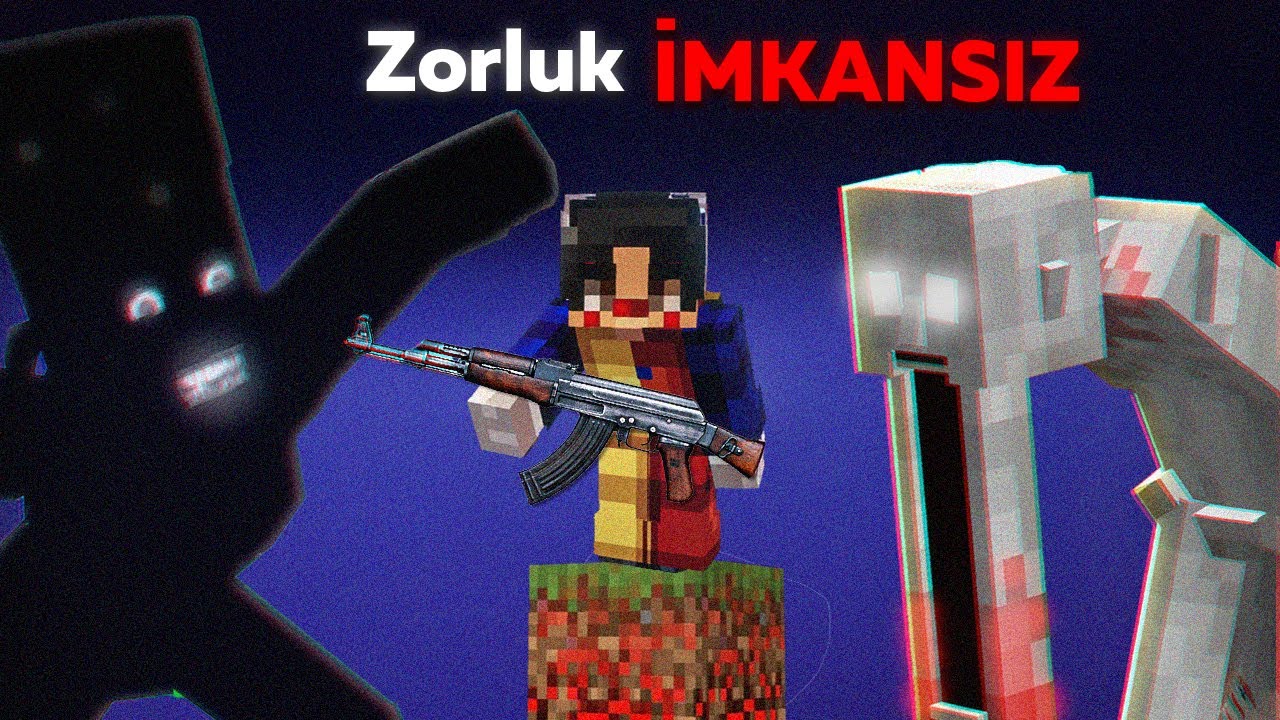Minecraft TEK BLOK ama KORKUN&Ccedil; MODLAR VAR SAKLAMBA&Ccedil; MODU !