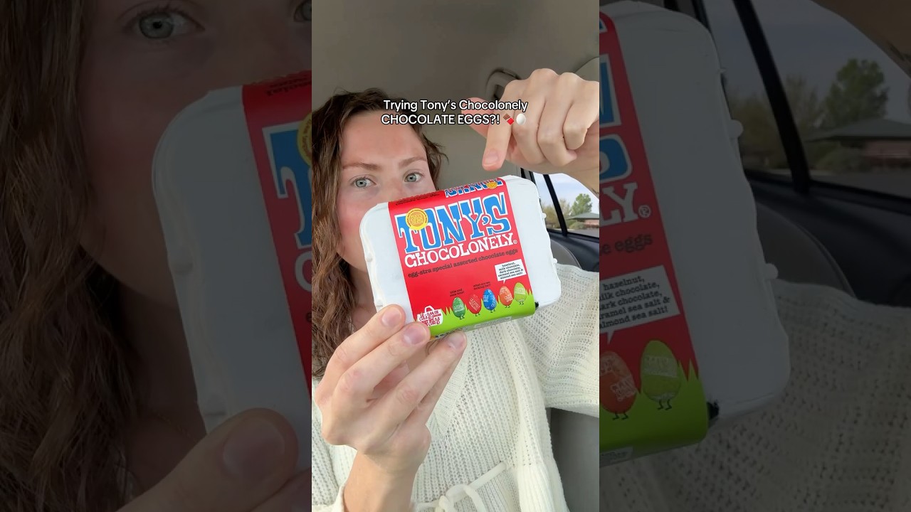 Tony's Chocolonely has CHOCOLATE EGGS?! 🍫🥚 #chocolate #eastercandy #easteregg