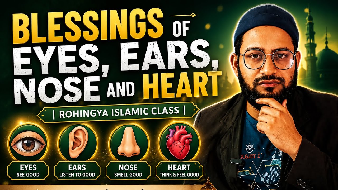 Blessings of eyes,ears,nose and heart | Rohingya Islamic Class
